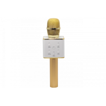 Беспроводной караоке микрофон EASY с динамиками в чехле Bluetooth USB Q7 Gold Original (468С)