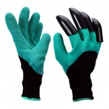 Садовые перчатки Garden Genie Gloves с когтями Черно-бирюзовые