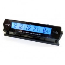 Авточасы VST 7013V с голубой светодиодной подсветкой (черный)