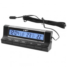 Авточасы VST 7037 с датчиком температуры (черный)