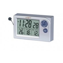 Авточасы VST 7048V Plus с вольтметром (серый)