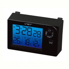 Авточасы VST 7048V Plus с вольтметром (черный)