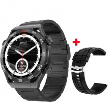 Умные смарт-часы Smart Watch DT3 Mate Ultra функция Always on display GPS компас  голосовой вызов шагомер тонометр пульсометр оксиметр два ремешка чёрный (001438780)