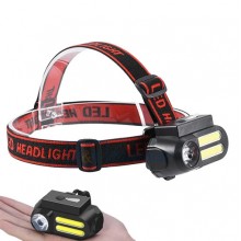 Налобный фонарь BL-611-1LM+2COB, зарядное устройство micro USB, 1 х 4800 мАч, чёрный (001438752).