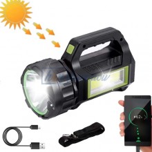 Фонарь кемпинговый переносной Т95-LED+COB, Power Bank, Li-Ion аккумулятор 20000 мАч, солнечная батарея, ЗУ micro USB, 10W белый + красный свет, чёрно-зелёный, ( 001438755). 