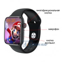 Умные смарт часы Smart Watch Series 6 M26 Pro, голосовой вызов,  пульсометр, тонометр, оксиметр, шагомер, режим спорт, для мужчин и женщин, чёрные (000438642)
