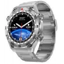 Умные смарт-часы Smart Watch DT3 Mate Ultra функция Always on display GPS компас  голосовой вызов шагомер тонометр пульсометр оксиметр два ремешка серебро (001438783)