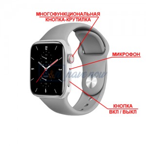  Умные смарт-часы, Smart Watch M7 Plus, голосовой вызов, оксиметр, пульсометр, шагомер, тонометр, режим спорт, для мужчин и женщин, серый (001438665).