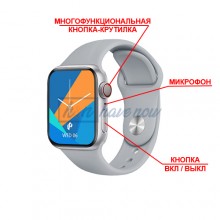 Умные смарт-часы Smart Watch Series 6 M27 Plus, голосовой вызов, оксиметр, пульсометр, шагомер, тонометр, режим спорт, для мужчин и женщин, серый (001438669).