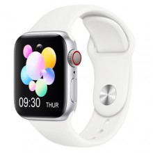 Умные Фитнес-часы Smart Watch T 800, Голосовой вызов, Температура тела, Тонометр, Пульсометр, Шагометр, Оксиметр, белый (SW-438659)