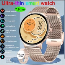 Ультра тонкие смарт-часы Smart Watch V89 Ultra Super AMOLED дисплей пульсометр тонометр шагомер для женщин золото (00438877)